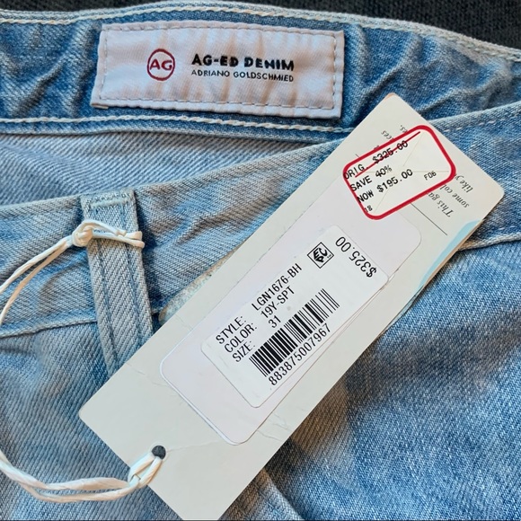 HP BEST IN JEANS 👖 AG Jeans NWT $325!! Raw Hem, 31 new denim Adriano with tag - Picture 2 of 7